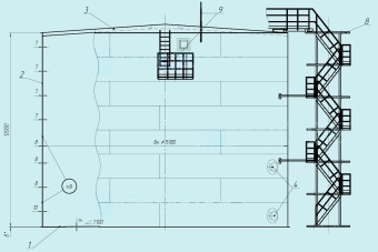 Чертеж Резервуар вертикальный РВС 2000 м3